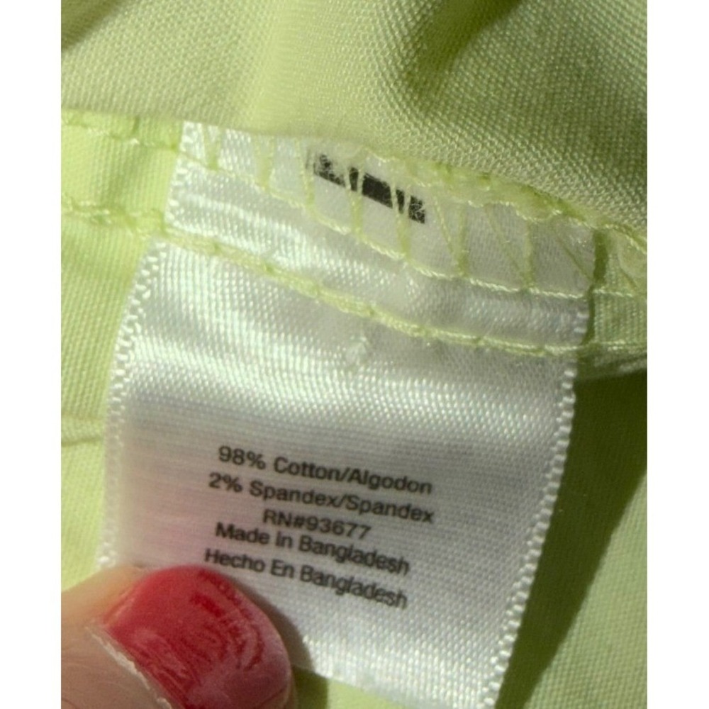 St. Johns Bay Womens Stretch Cargo Skort Size 14 Lime Green Cotton Utility Mini - Picture 5 of 5